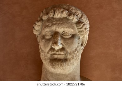 Bust Of The Emperor Hadrian In The Castle Of Sant'angelo In Rome