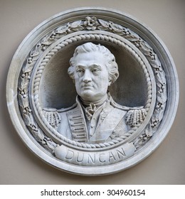 A Bust Of Former Royal Navy Officer Henry Duncan In Greenwich, London.