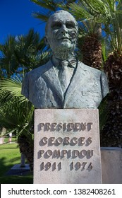 Bust Of Georges Pompidou In Square Reynaldo Hahn, Cannes, France, September 24th 2015