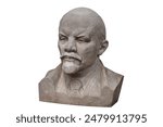 Bust of the Russian dictator lenin on a white background.