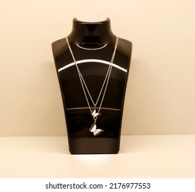 Bust Showcase Jewelry Display For Necklace Pendant Jewelry Lifestyle Fashion Accessories Mockup.