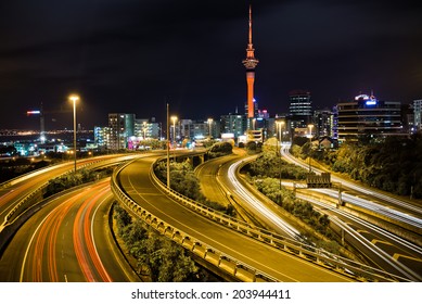 Busy Auckland City By Night