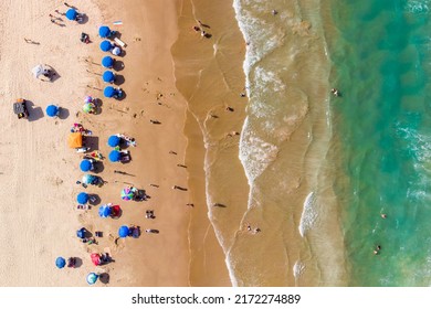 A busy beach at South Padre Island, TX