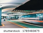 Busy bus station in Tokyo, Japan at night