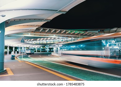 Busy Bus Station In Tokyo, Japan At Night