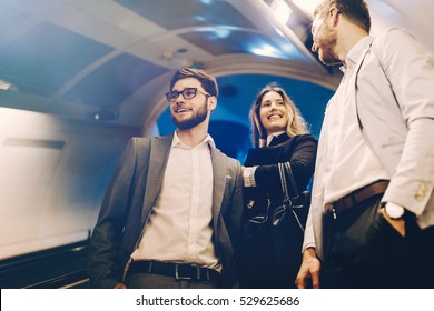 Busy Business Colleagues In Subway Station Underground