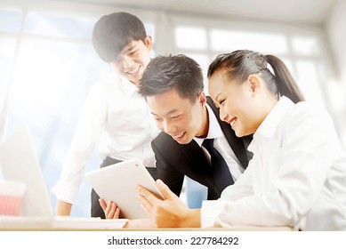 busy business people working digital tablet