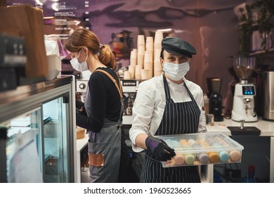 Busy Cafe Workers Running Errands At A Nice Espresso Bar