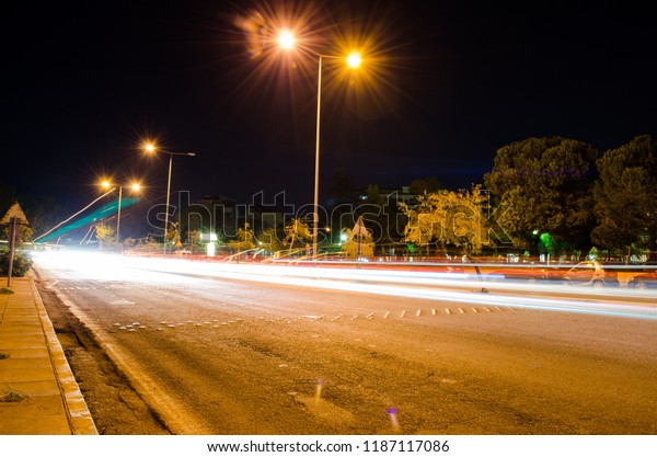Busy Car\
Light Trails, Patras Greece, October\
2017