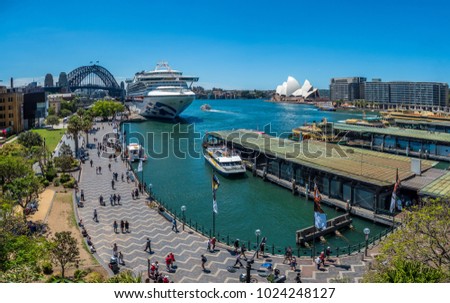 Busy Circular Quay in Sydney, Australia.