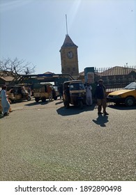 Busy Road At Kemari Clock Tower  - Karachi Pakistan - Jan 2021