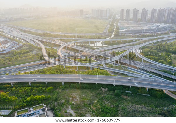 busy traffic road in\
hangzhou china