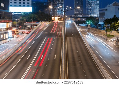 busy traffic road in hong kong china