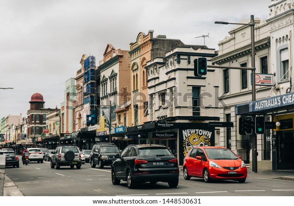 busy traffic\
street in Sydney, Australia,\
2019
