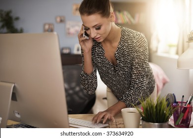 Busy woman doing many things at the same time