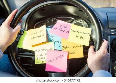 Busy Work Do Post Notes List Chaotic Stress Errands Multitask Overloaded Concept - Stock Image