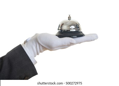 Butler Service Bell On White Background