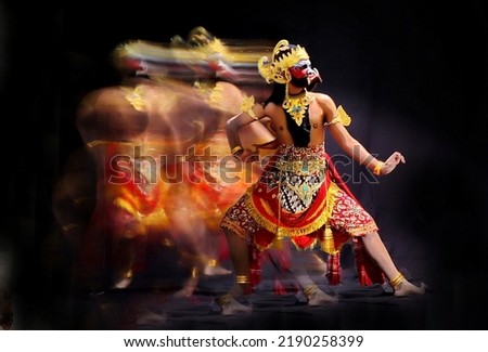 Buto Cakil's dance. Buto Cakil is a giant character in Indonesian wayang plays