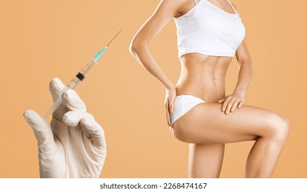 Butt lifting concept. Young female getting injection - Shutterstock ID 2268474167