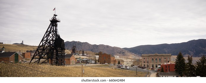 Butte Montana Downtown City Skyline Mine Shaft Courthouse