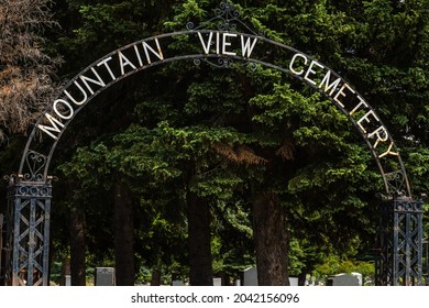 Butte, MT, USA - July 4, 2020: The Mountain View Cemetery