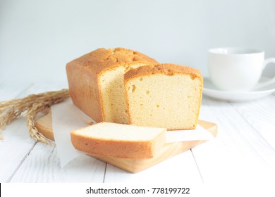 Butter Cake With Hot Coffee 