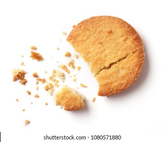 butter cookies isolated on white background, top view
