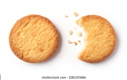 butter cookies isolated on white background