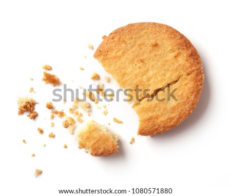 butter cookies isolated on white background, top view