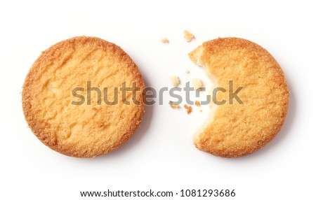 butter cookies isolated on white background
