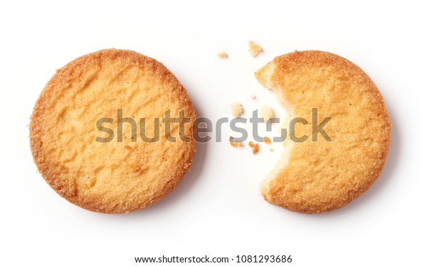 白い背景にバタークッキー の写真素材 今すぐ編集
