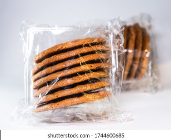 Butter Crunch Cookies Wrapped In A Plastic Cover