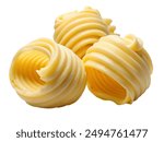 Butter curls isolated on white background