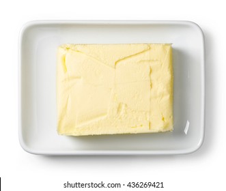 Butter Dish Isolated On White Background, Top View
