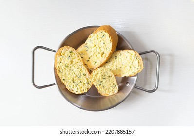 Butter Garlic Bread White Background