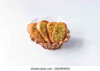 Butter Garlic Bread White Background