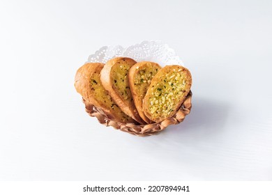 Butter Garlic Bread White Background