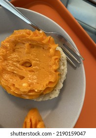 Butter Pound Cake On The Orange Plate