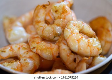 Butter Sauteed Shrimps In A Bowl