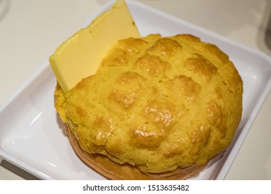 Buttered Pineapple Bun In Dish