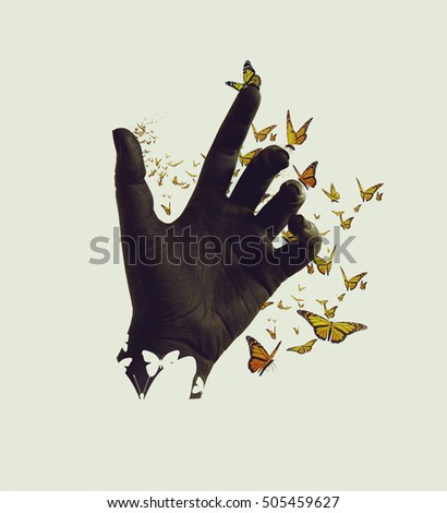 Similar – Image, Stock Photo Abstract human silhouettes painted in watercolor
