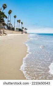 Butterfly beach idyllic holiday in Santa barbara California USA. Vibrant background for tropical authentic cali atmosphere background with copy space Nature travel landscape background