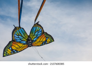 Butterfly Kite In Sky Copy Space