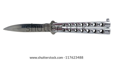 Butterfly Knife Isolated On White Background Stock Photo (Edit Now