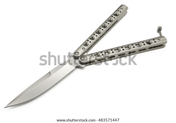 Butterfly Knife Isolated On White Background Stock Photo (Edit Now