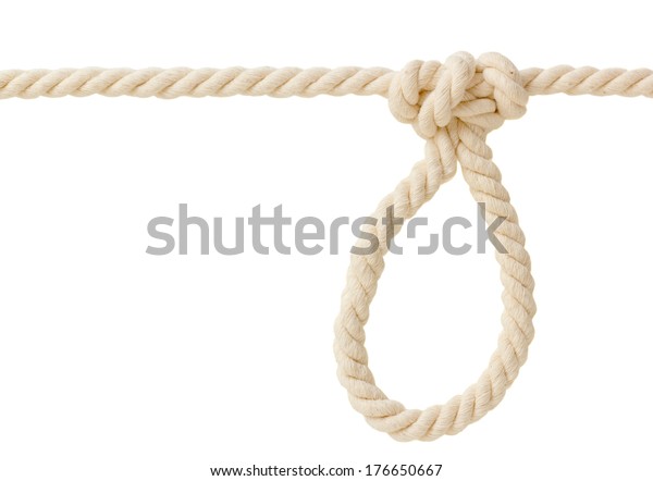 Butterfly Knot On White Rope Isolated Stock Photo Edit Now