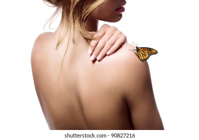  butterfly on a woman