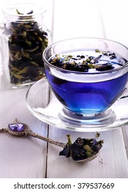 Butterfly Pea Blue Tea In A Cup