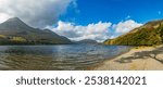 Buttermere lake overlooking Haystacks peak in Lake District. Cumbria, England