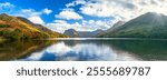 Buttermere lake overlooking Haystacks peak in Lake District. Cumbria, England